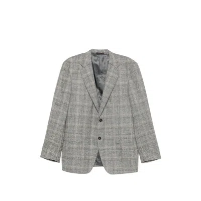 CANALI CHECK-PATTERN SINGLE-BREASTED BLAZER