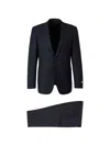 Canali Check-pattern Single-breasted Suit In Blue