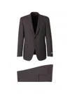 Canali Check-pattern Suit In Brown