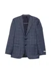 Canali Check-pattern Wool Suit In Blue