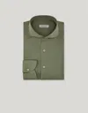 Canali Chemise Verte, Coupe Slim, En Jersey De Coton In Green
