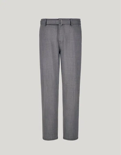 Canali Chino Carrot Fit Avec Ceinture En Laine Bistretch Gris Chiné In Gray