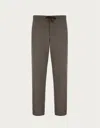 Canali Chinos In Dove Grey And Grey Double Wool In Brown