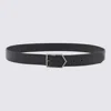 Canali Reversible Leather Belt In Black
