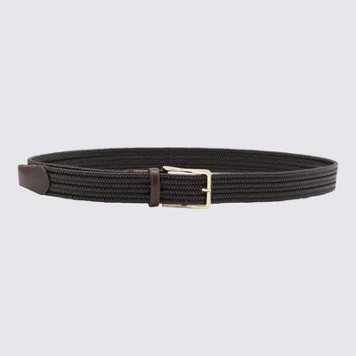 CANALI CANALI BROWN LEATHER BELT