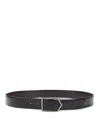 Canali Reversible Leather Belt In Black
