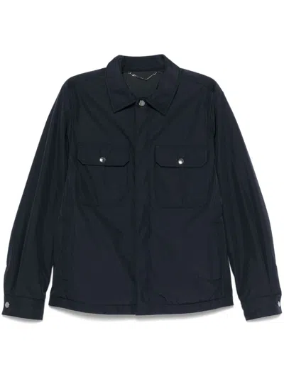 Canali Classic-collar Jacket In Blue