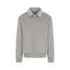 Canali Classic Corduroy Bomber Jacket In Soft Light Grey In Gray