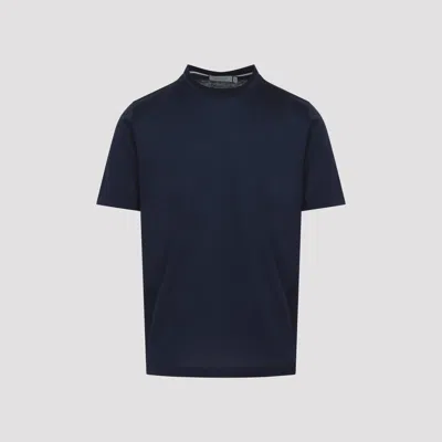 Canali Classic Cotton T-shirt For Men In Blue