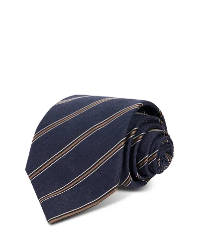 Canali Classic Diagonal Stripe Tie In Blue