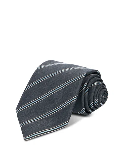 Canali Classic Diagonal Stripe Tie In Gray