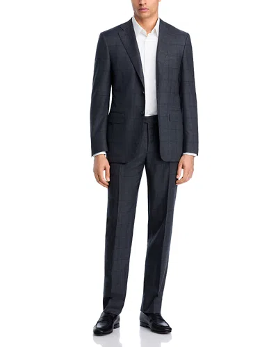 Canali Classic Fit Siena Crepe Tonal Windowpane Suit In Black