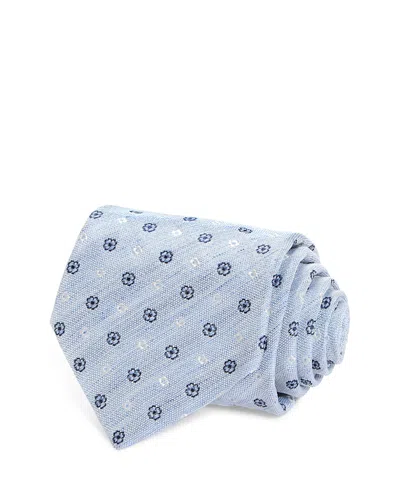 Canali Classic Floral Tie In Light Blue