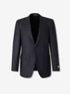 Canali Checked Single-breasted Blazer In Blue