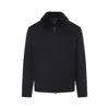 Canali Navy Blue Coach Cashmere Jacket In Black