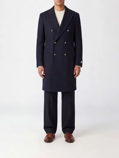 Canali Coat Men Color Navy In Blue