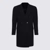 Canali Double-breasted Wool Coat In Black