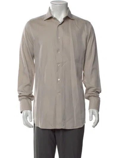 Pre-owned Canali Collar Long Sleeve Cardigan In Neutral
