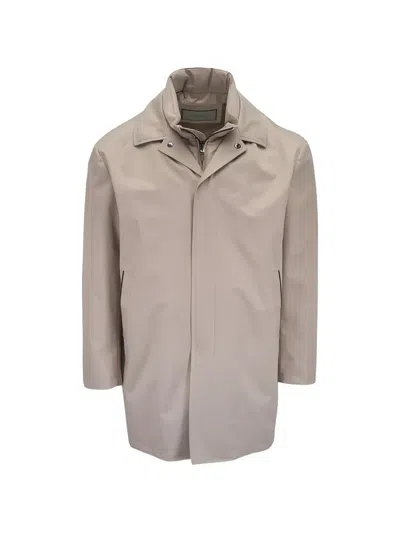 Canali Collared Outerwear In Gray