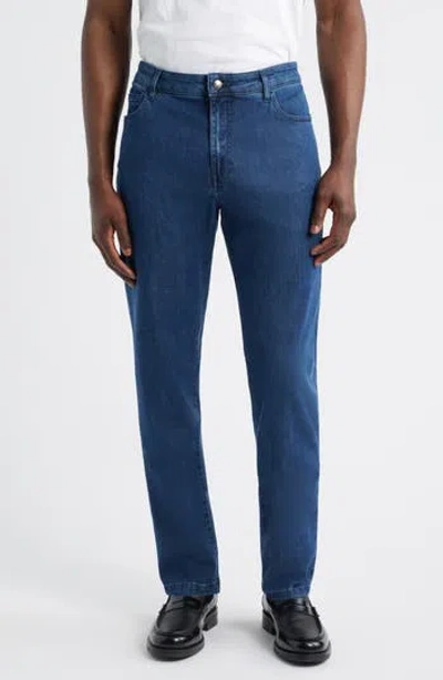 Canali Comfort Straight Leg Jeans In Blue