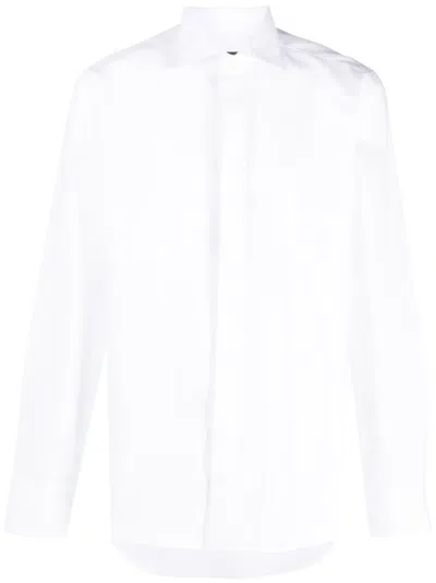 Canali Concealed-fastening Shirt In Weiss