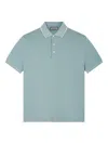Canali Contrast-trim Piqué Polo Shirt In Blue