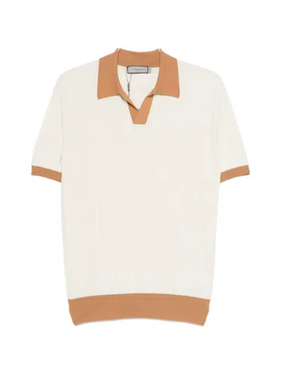 Canali Contrast-trim T-shirt In White