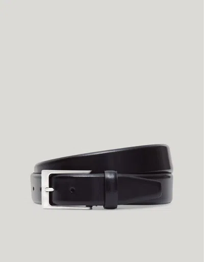 Canali Cordovan Finishing Calfskin Belt In Black