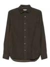 Canali Corduroy Long-sleeve Shirt In Brown