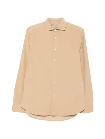 Canali Corduroy Long-sleeve Shirt In Neutral