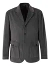 Canali Corduroy Patch-pocket Shirt Jacket In Gray