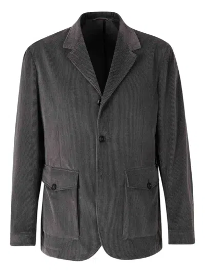 CANALI CORDUROY PATCH-POCKET SHIRT JACKET
