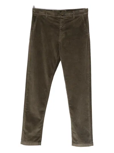 Canali Corduroy Straight-leg Trousers In Brown