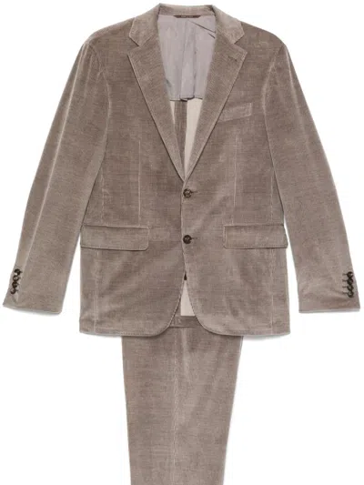Canali Anzug Aus Cord In Braun