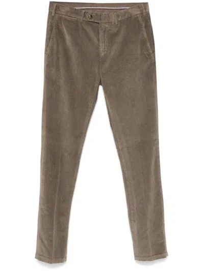 Canali Corduroy Trousers In Brown