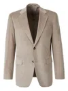 Canali Corduroy Two-button Blazer In Neutral
