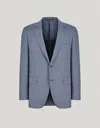 Canali Unstructured Cupro Blazer In Blue
