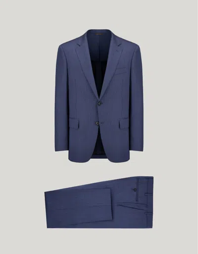 Canali Blue Impeccabile Pure Wool Regular-fit Suit With Microstructure