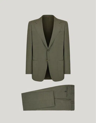 Canali Costume Vert En Pure Laine In Green