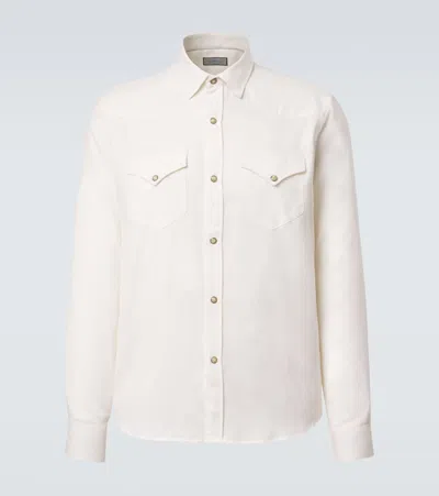 Canali Cotton And Cashmere Shirt In White
