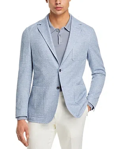 Canali Cotton & Linen Textured Jersey Regular Fit Sport Coat In Blue