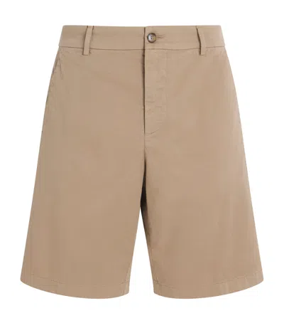 Canali Cotton Bermuda Shorts In Brown