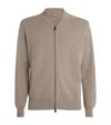 Canali Cotton-blend Zip-up Sweatshirt In Neutral