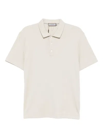Canali Cotton-blended Polo Shirt In Neutral