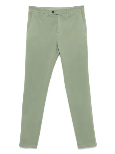 Canali Cotton Chinos In Green