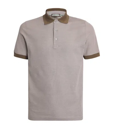Canali Cotton Contrast-trim Polo Shirt In Multi