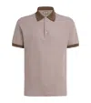 Canali Cotton Contrast-trim Polo Shirt In Gray