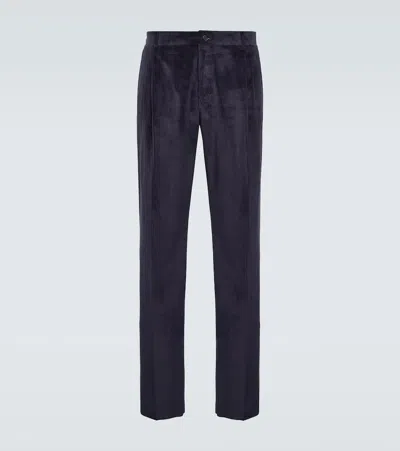 Canali Cotton Corduroy Chinos In Blue