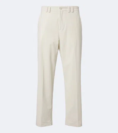 Canali Straight-leg Cotton-corduroy Trousers In White