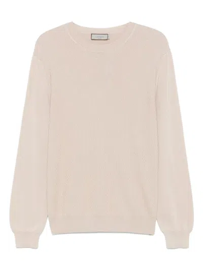 Canali Cotton Crew-neck Sweater In Neutrals